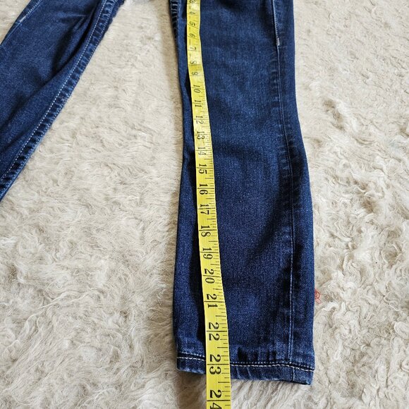 True Religion Women's Blue Supper Skinny Bejeweled Rhinestone Pocket Jeans 24 - Picture 6 of 10